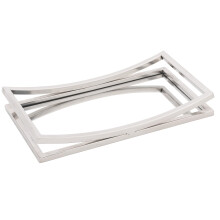 Elegance Beam Vanity Mirror Tray for Makeup Cosmetics Perfume Candles or Home Decor Decorative Mirrored Base with Silver Rectangular Frame for B