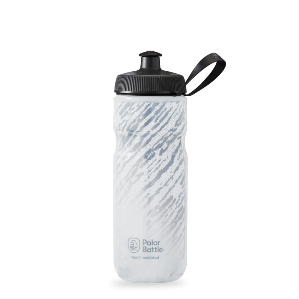 Polar Bottle - Sport Insulated Nimbus 20oz Storm Charcoal & White - Leak Proof Water Bottles Keep Water Cooler 2x Longer than a Regular Reusable Water