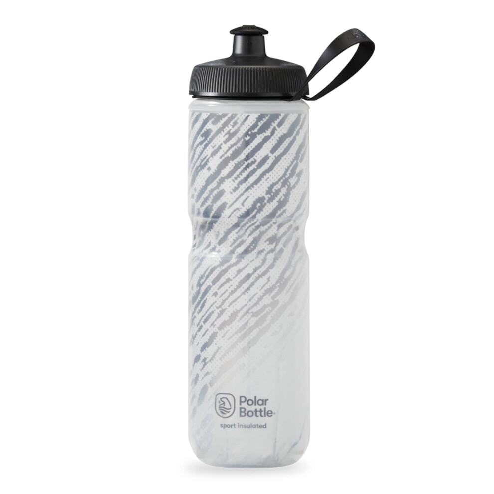Polar Bottle - Sport Insulated 24oz Nimbus  Storm Charcoal & White - Leak Proof Water Bottles Keep Water Cooler 2x Longer than a Regular Reusable Wate