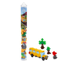 PLUS PLUS jrmu ptoelem kszlet 3D puzzle szr jtk gyerekeknek, 70 egymsba illeszkedo darab - iskolabusz mini kszto kszlet