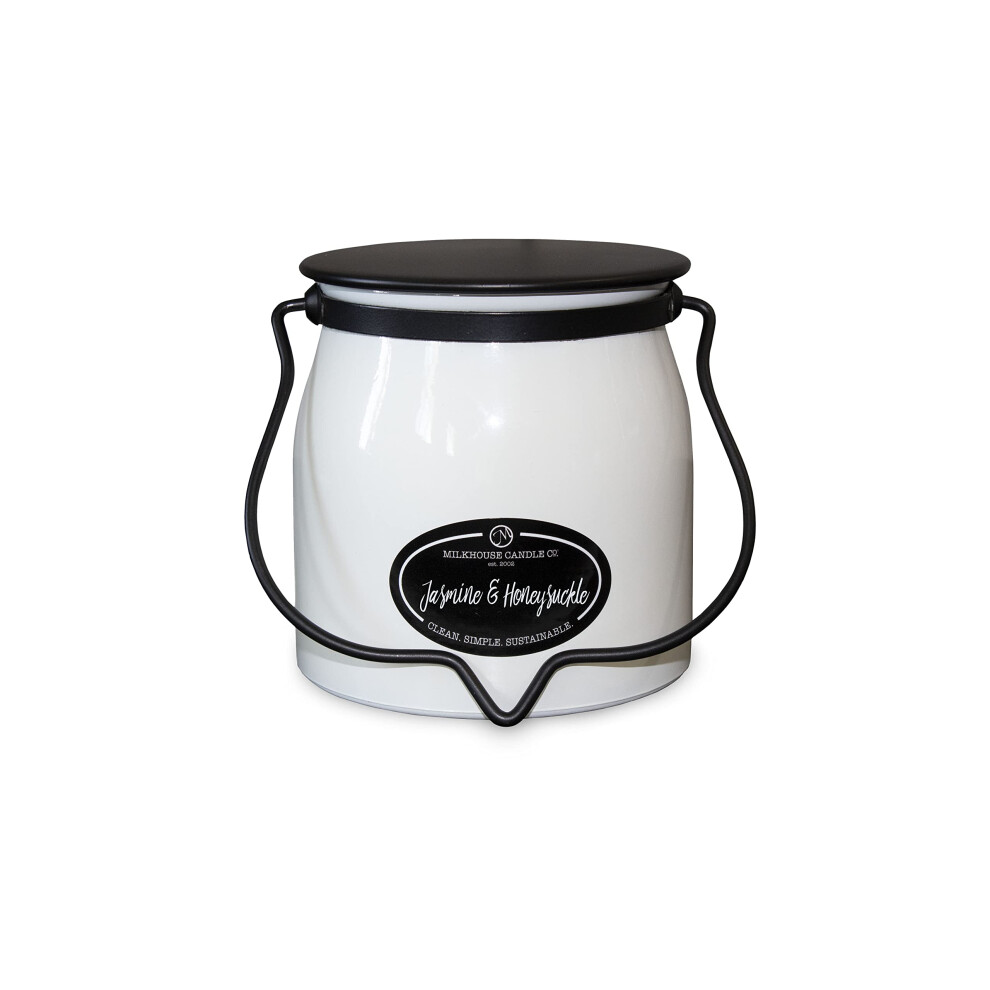 Milkhouse Candle Company - Jasmine & Honeysuckle - Creamery Collection - 16oz Double Cotton Wick Soy Candles with Beeswax - Long Burn Time Made-image-OPC-PFSBWCP-NEW