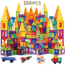 NuStar Technology Magnetic Tiles for Kids | 100 PCS Educational Magnetic Blocks | STEM Magnet Tiles for Learning with Creativity and Fun | Magnetic Bu