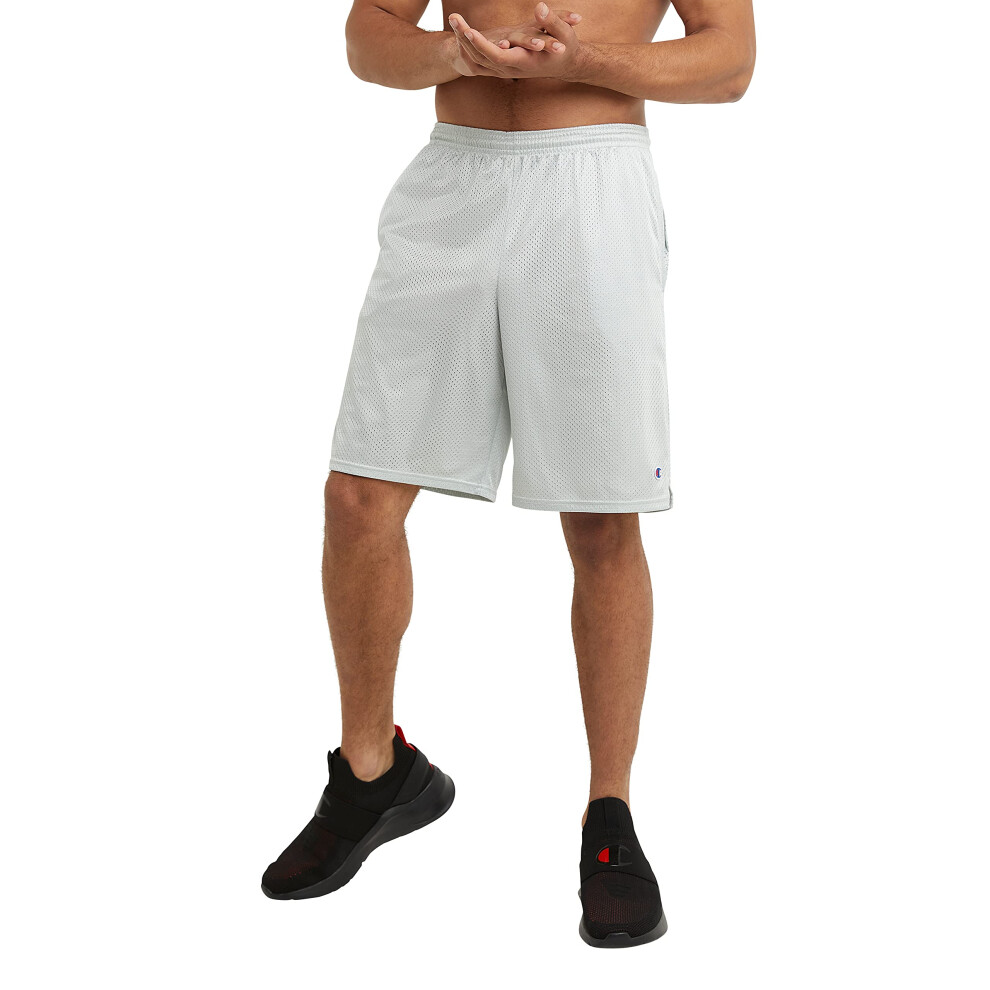 Champion Mesh Gym  Lightweight Shorts for Men (Reg. or Big  Athletic Gray C Patch Logo  X-Large Tall