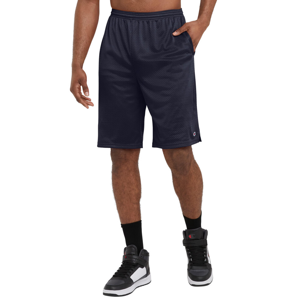 Champion Mesh Gym  Lightweight Athletic Shorts for Men (Reg. or Big  Navy C Patch Logo  X-Large Tall