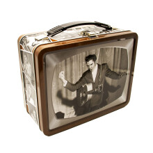 AQUARIUS Elvis TV Fun Box - Sturdy Tin Storage Box with Plastic Handle & Embossed Front Cover - Officially Licensed Elvis Merchandise & Collectible Gi