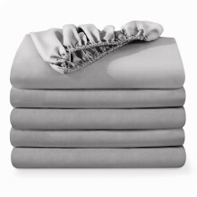 Bare Home 5-pakkaus istuvapohjaisia erittäin pehmeitä lakanoita King - Premium 1800 UltraSoft -mikrokuitua - syvätasku (King vaaleanharmaa)