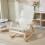 Homcom HOMCOM Comfortable Relax Rocking Chair with High Back, Cream White 7