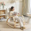 Homcom HOMCOM Comfortable Relax Rocking Chair with High Back, Cream White 6