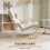Homcom HOMCOM Comfortable Relax Rocking Chair with High Back, Cream White 3