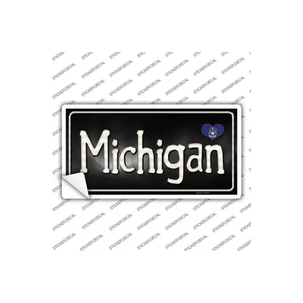 Smart Blonde Lp-9460S-L Michigan Flag Script Novelty Sticker Decal - Large 792636325571