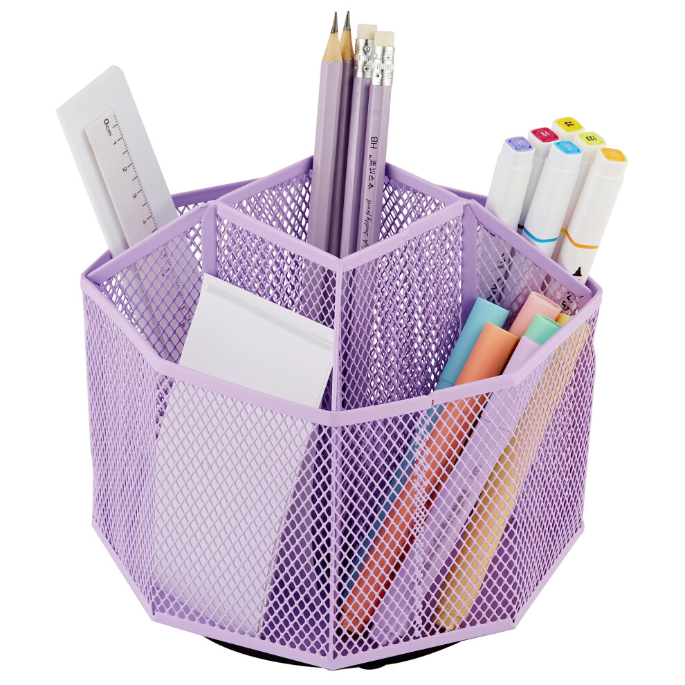 Photos - Other Furniture Annova Mesh Desk Organizer Rotate with 5 Compartments Spinning Tidy Candy/Pen Holder Office Art Supply Storage Classroom Hom