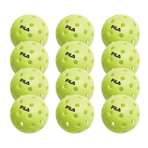 Fila FILA Αξεσουάρ Μπάλες Pickleball Εξωτερικού - Σετ 12 Μπάλες, Κανονικού Μεγέθους (Λαχανί)