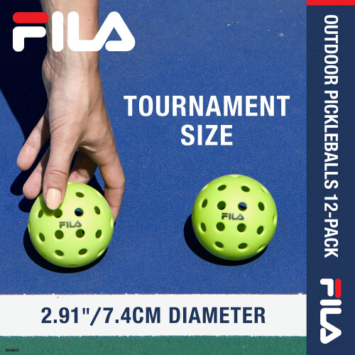 Fila FILA Αξεσουάρ Μπάλες Pickleball Εξωτερικού - Σετ 12 Μπάλες, Κανονικού Μεγέθους (Λαχανί) 2