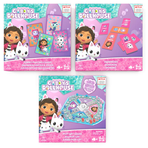 Σετ Δώρου Gabbys Dollhouse 3 Παιχνίδια, Παιχνίδι Pop-Up, Τζάμπο Κάρτες