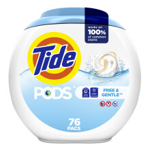 Tide PODS Free & Gentle Liquid Laundry Deergent Pacs 76 count