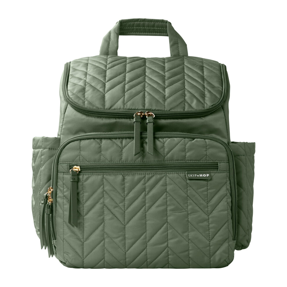 Skip Hop Diaper Bag Backpack: Forma  Multi-Function Baby Travel Bag with Changing Pad & Stroller Attachment  Sage