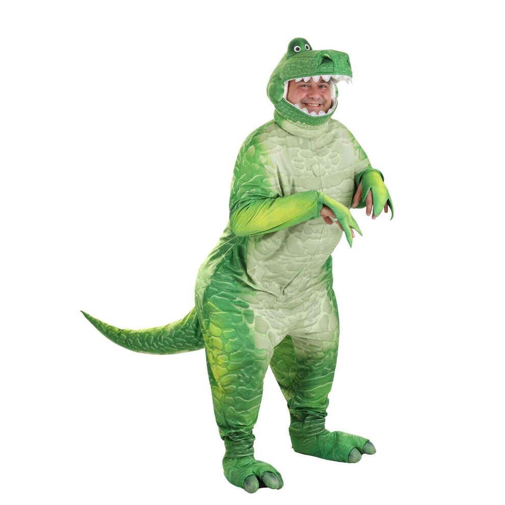 Photos - Fancy Dress Plus Size Deluxe Toy Story Rex Costume for Adults 3X Green Green FUN3384PL