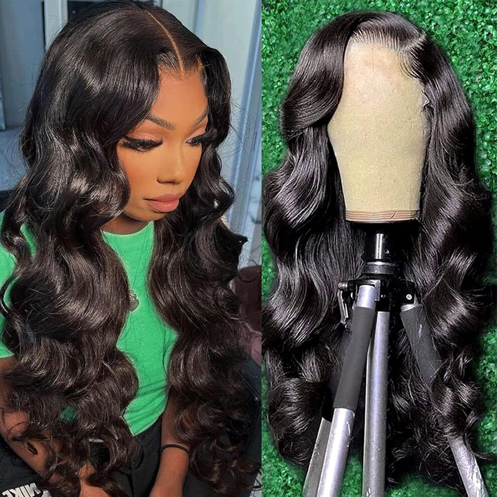 Queen Story Body Wave Lace Closure Wig 4x4 HD Lace Front Wigs Human Hair Pre Plucked with Baby Hair 100% Human Hair Lace Front Wigs 150% Density (20in