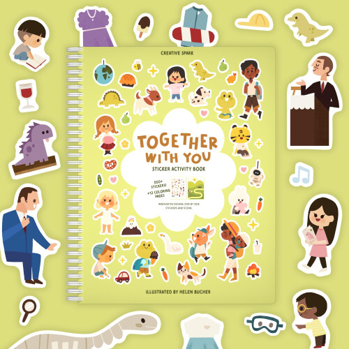 Sticker & Coloring Book με 500+ Αυτοκόλλητα για Παιδιά & 12 Σελίδες Χρωματισμού 1