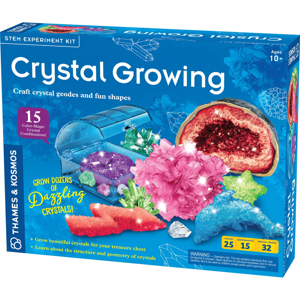 Thames & Kosmos Crystal Growing | Stem Experiment Kit | Grow Dozens Of Dazzling Colorful Crystals! | Learn About Crystallization & Conduct Classic Sc