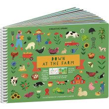 Adesivos de animais de fazenda + livro de colorir (mais de 500 adesivos de animais para crian as e 12 p ginas para colorir)- Livro de atividades