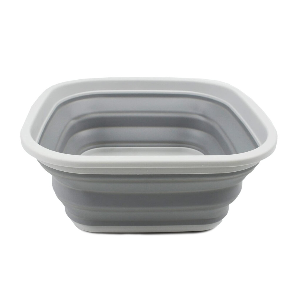 Bac pliable SAMMART - Bac en plastique portable et peu encombrant (gris (bac de 5,5 L))