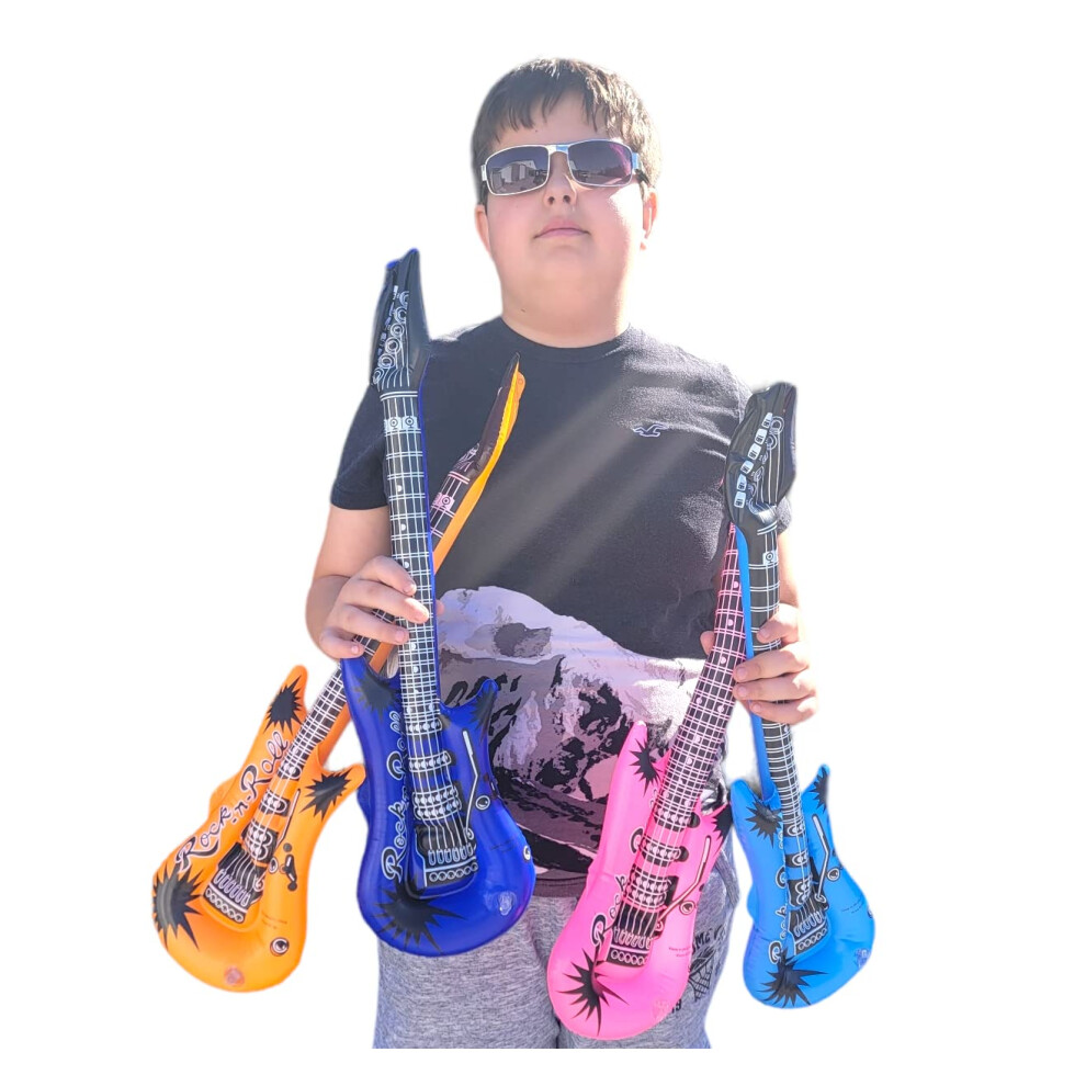 Lot de 6 Guitares Gonflables Roses - Accessoires Festifs pour Tous vos