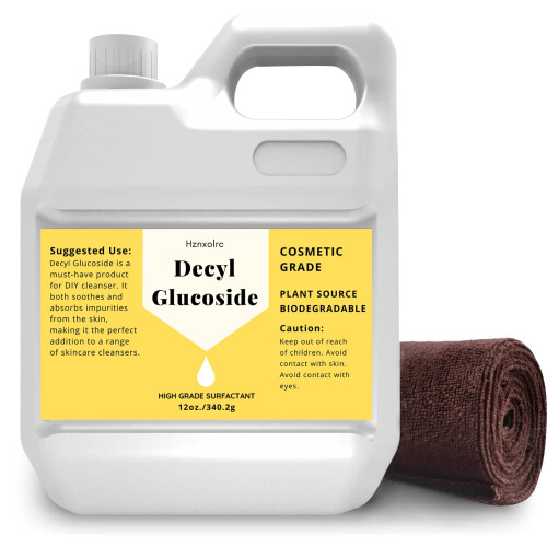 Hznxolrc 12 oz Decyl Glucoside Φυσικό Επιφανειοδραστικό, Υγρό Καλλυντικών, Ήπιο για το Δέρμα
