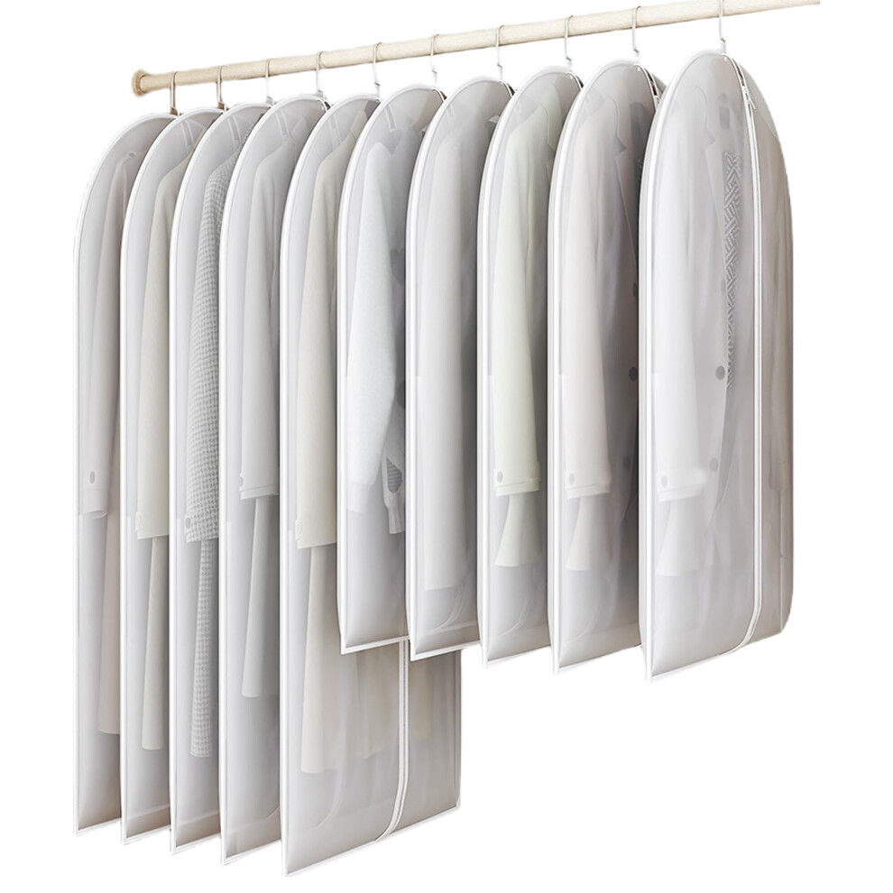 Maylmc 20 Pack Combo Size Clear Garment Bags for Hanging Clothes with Full Zipper for Closet Storage Clothes Cover For Hanging Wardrobe Bags fo