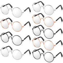 9 Pares de Óculos para Bonecas, Armação de Metal com Lente Clara, Acessórios de Fantasia para Bonecas de 18 Pol.