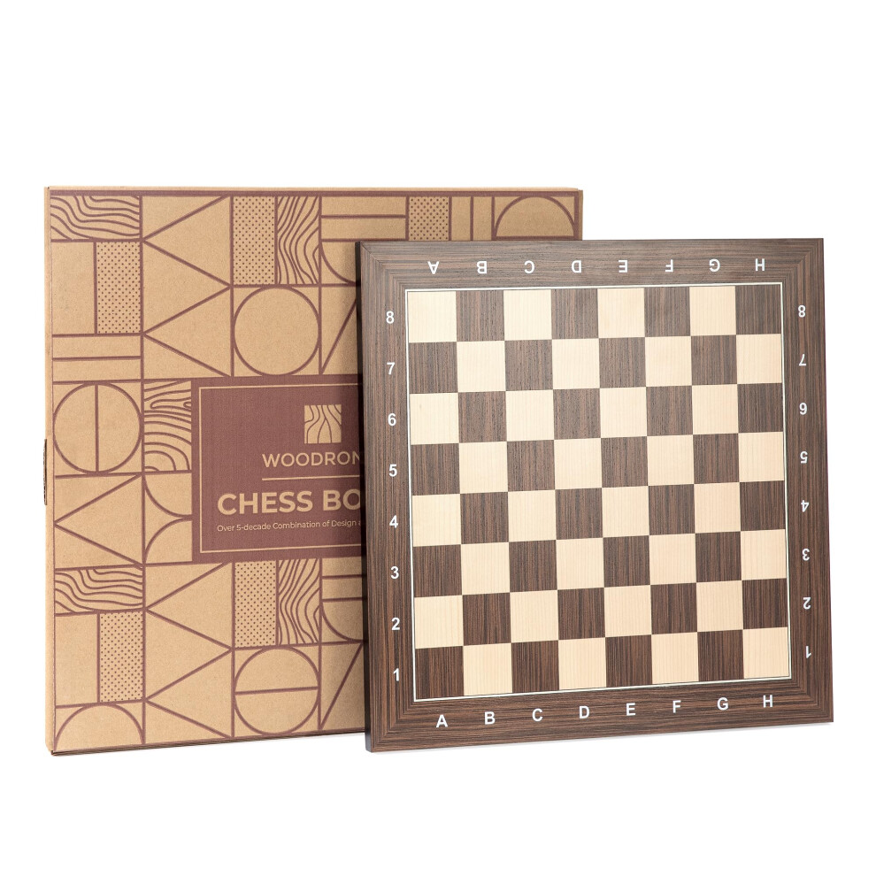 Woodronic 16"""" Chess Board  Cassia Siamea and Maple Wooden Tournament Chessboard with 1.6"""" Squares  Ideal Gifts for Professional Chess Players-image-OPC-PGBT6BK-NEW