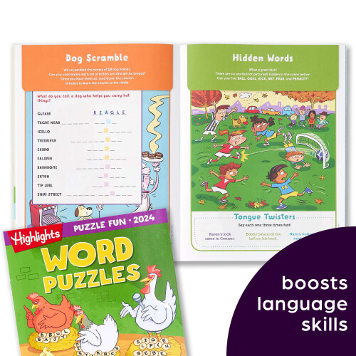 Highlights Puzzle Fun 2024: 4 Libri di Puzzle per Bambini da 6 Anni e Oltre, Sfide e Giochi da Viaggio 1