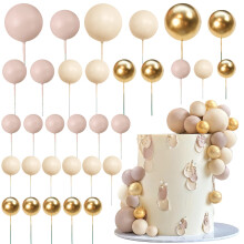 32 PCS BALL COSTS COSTS COLORFUR BALS GAZE CAKE TOPPER PERL BOULLES CUPCAKE CAPCAKE INSERT TOPPER POUR LA PECE D'ANNIVERSURS FOURNA DE DECORATION