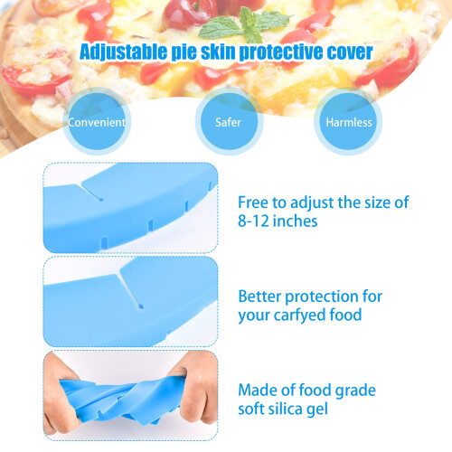 Stnrst-in 2 Pack Justerbar Pie Crust Shield Silicone Bake Crust Protector Genanvendelig PIE-skorpe Protector Pie Crust Dæks 2