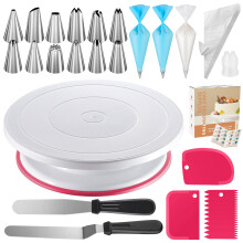 Kootek 71PCs Conjunto de Decoração de Bolos com Suporte Rotativo, 12 Bicos de Icing Numerados