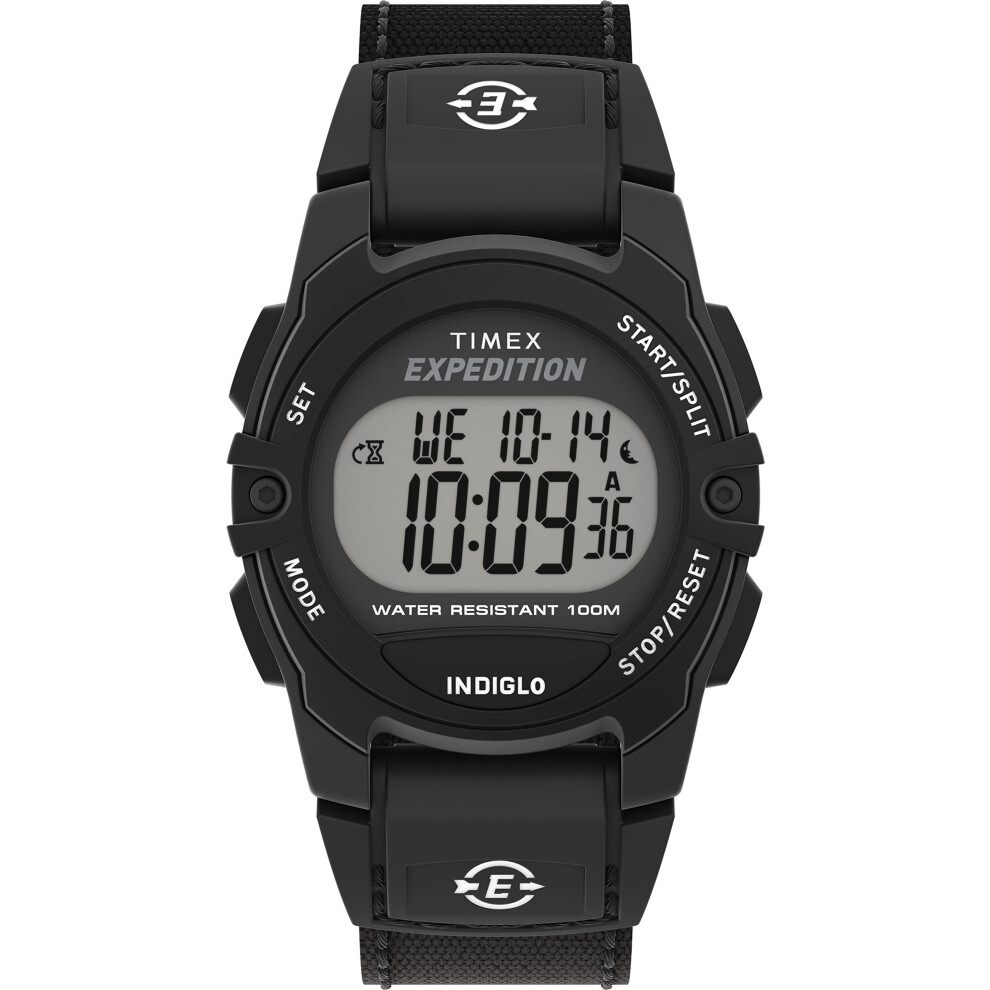Timex Unisex Expedition CAT Midsize 33mm Watch - Black Strap Digital Dial Black Case