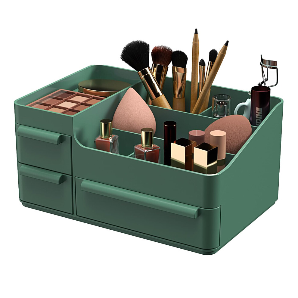 Chancetsui Makeup Organizer With Drawer For Vanity: Cosmetics Organizers Storage - Holder For Lipstick Nail Polish Eyeshadow Brush