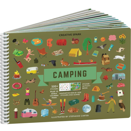 Αυτοκόλλητα Κ camping + Βιβλίο Ζωγραφικής (500+ Αυτοκόλλητα Ζώων & 12 Σελίδες Ζωγραφικής)