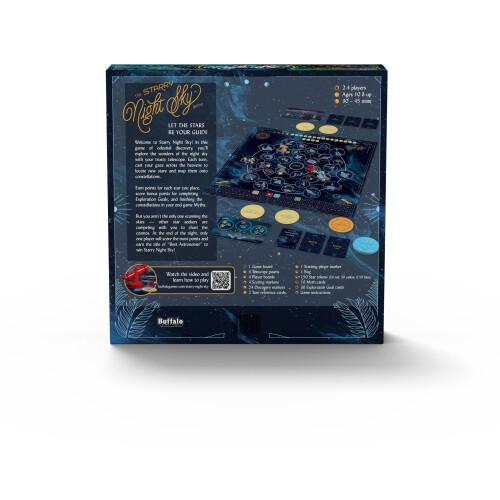Buffalo Games - Starry Night Sky Game - Exploration Mission Based competative Sky Mapping Game - Goal Track Oriented Point System - Rich Board Layout 1