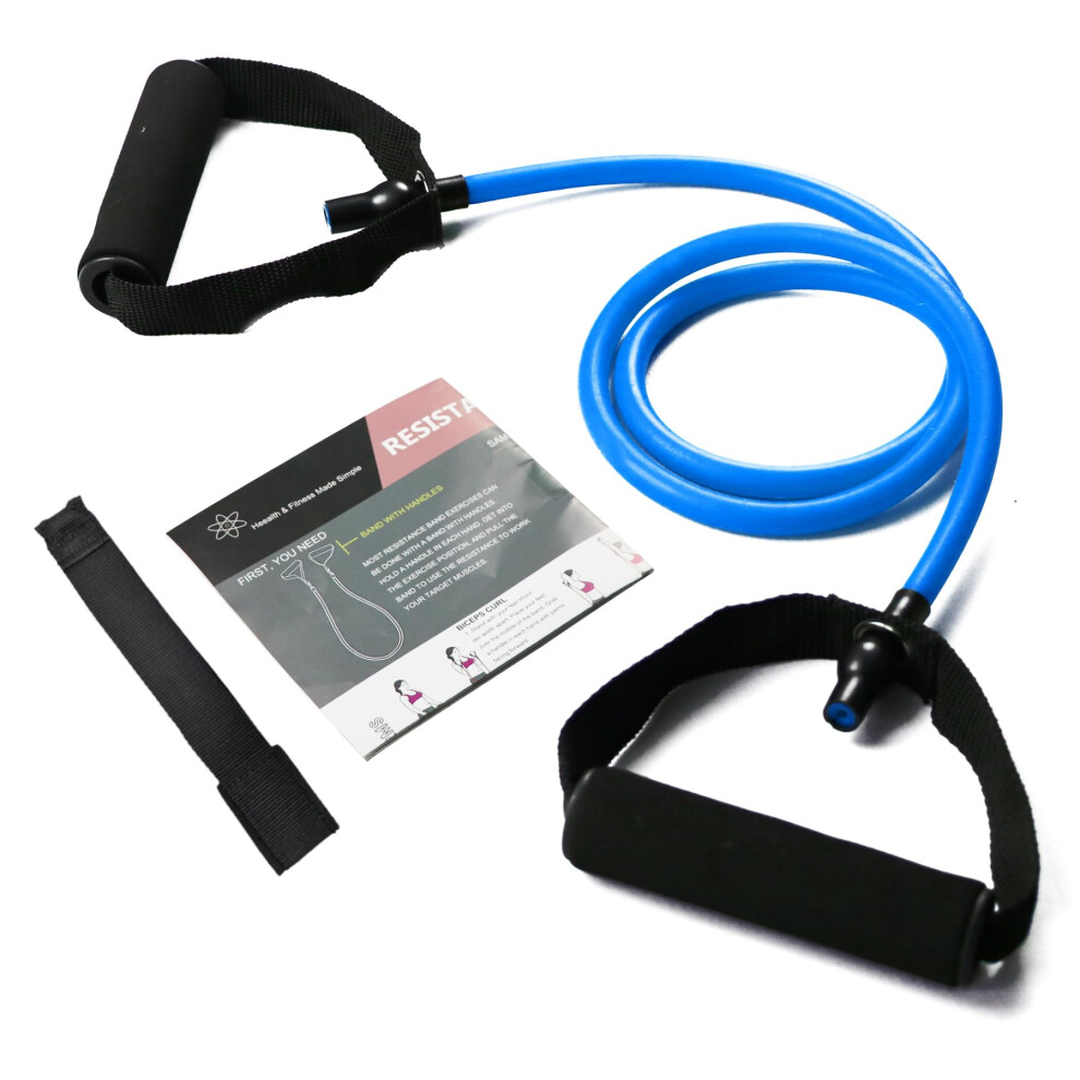 Resistance Bands with Handles Single Resistance Bands Exercise Bands with Handles for Resistance Training Physical Therapy Home Workouts Fi