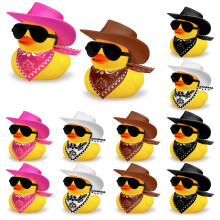 12 STK Cowboy Duck med hat og solbriller Mini Duckies Leget?j til f?dselsdag Sv?mmefest Gavegave