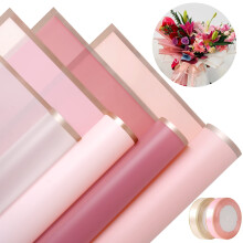 Kosotody 40 Blatt rosafarbenes Blumen-Geschenkpapier mit Goldrand, wasserfest, Floristen-Blumenstrau-Zubehr, Blumenpapier fr Blumenstrue, Bastel