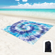 Hiwoss Stranddeken Waterdicht Zandvrij Groot 95x80, Zandvrije Strandmat met Hoekzakken, Draagbare Mesh Tas