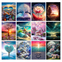 Clendo 12 Pack Diamond Painting Kits for Adults 5D Landscape Diamond Art Kit for Beginners DIY Paint with Diamonds Round Full Drill Paintings Gem Ar