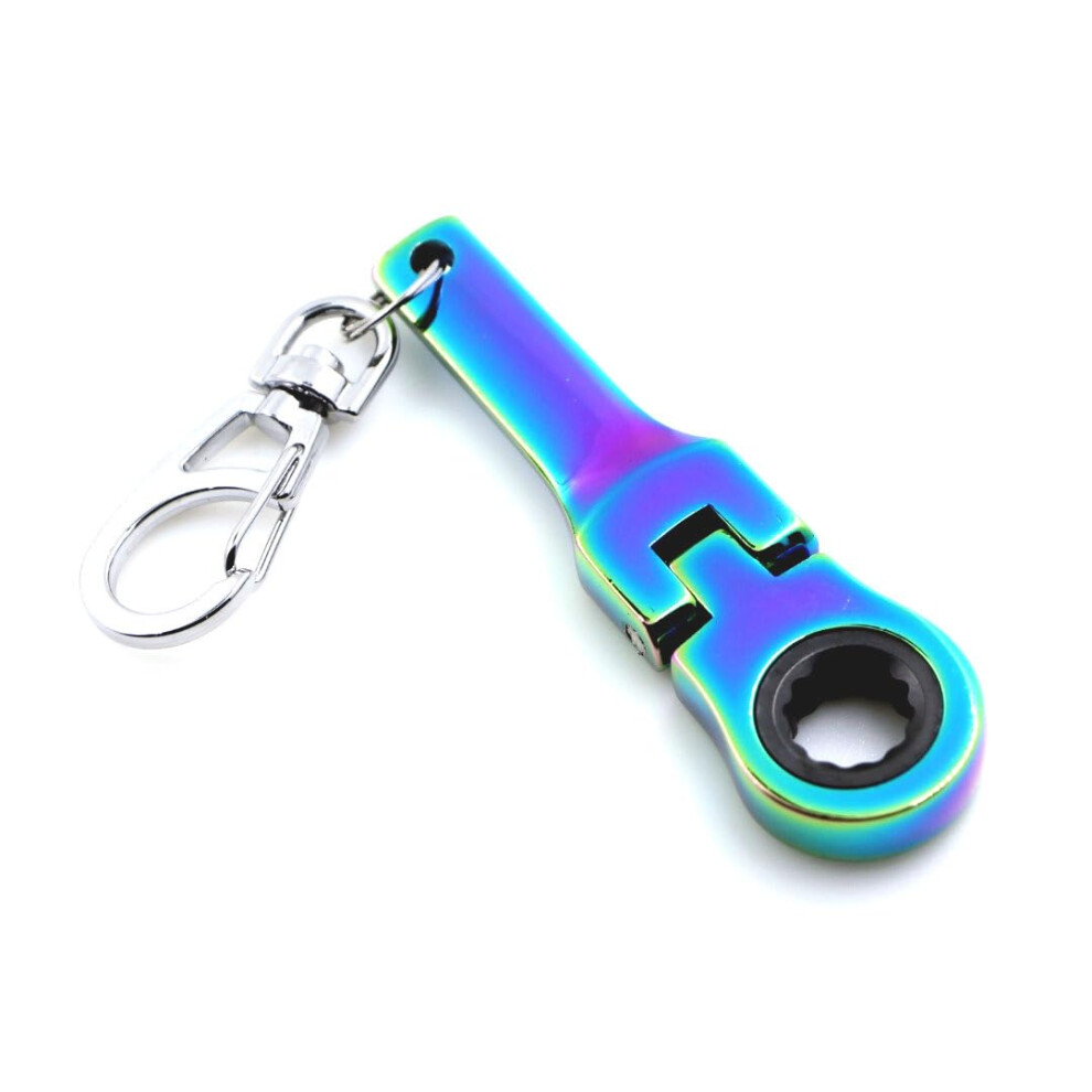Gt//Rotors 10Mm Ratchet Wrench Keychain Flex Head 72-Tooth Mechanic Gift (Neo Chrome Plating) (1 Piece) 761918426473