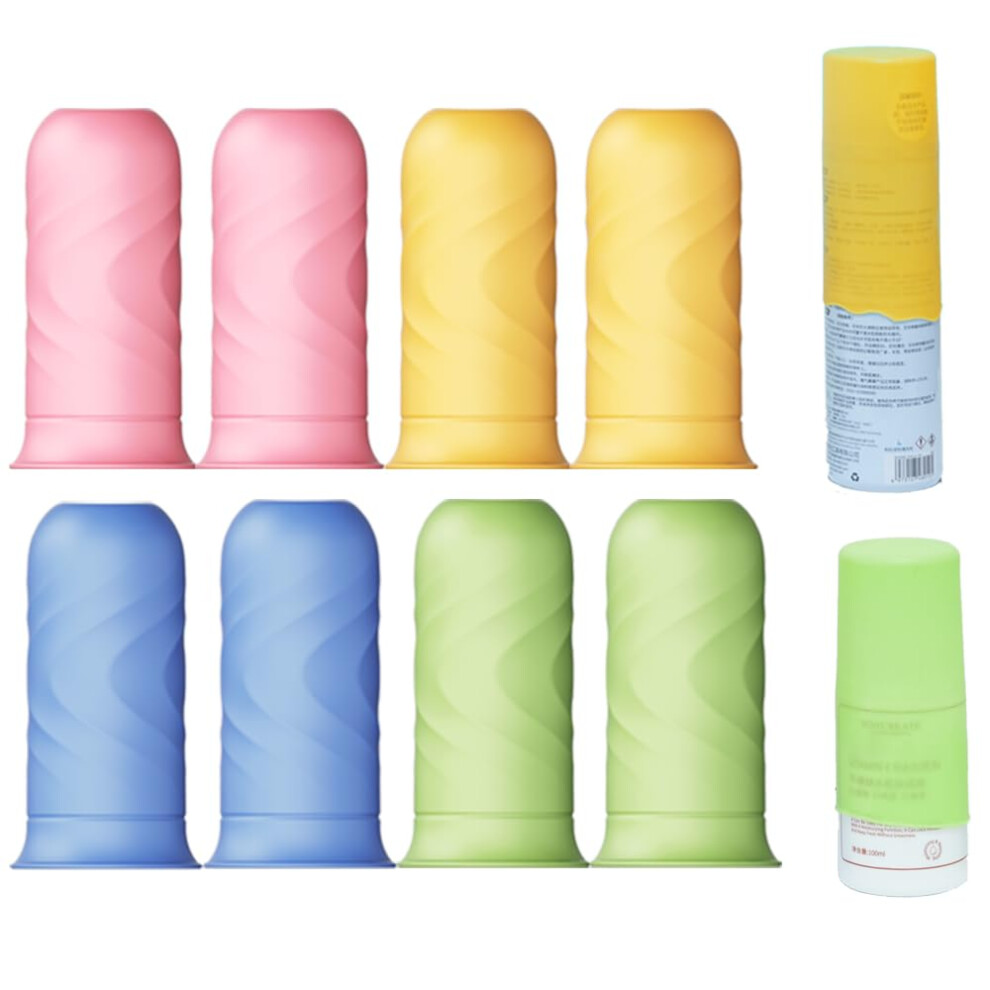 Lot De 8 Housses De Voyage Nelshp Pour Contenants De Produits De Toilette, Manchons En Silicone Pour Bouteilles De Voyage, Accessoires De Voyage-image