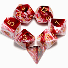 Juego de Dados Transparentes Rojos y Blancos para Juegos de Mesa