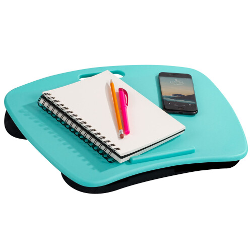 Scrivania da grembo LapGear Basic con ripiano per dispositivi e cuscino - Aqua Sky - Codice articolo 44309