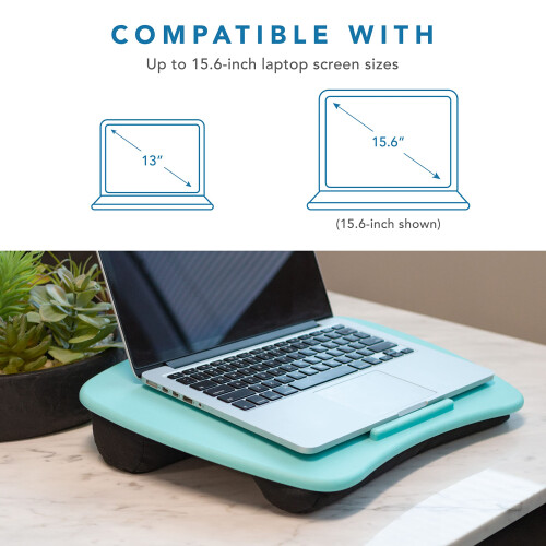 Scrivania da grembo LapGear Basic con ripiano per dispositivi e cuscino - Aqua Sky - Codice articolo 44309 1