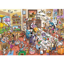 Cobble Hill 1000 Piece Puzzle - Doodletown: Thanksgiving Samsyn - Exempel p affischen ingr